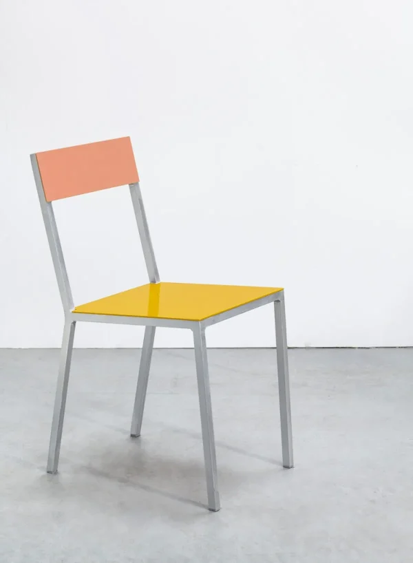 SUSAN BIJL Alu Chair, Yellow Seat, Pink Back< Meubels