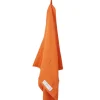 SUSAN BIJL Bath Sheet In Burnt Orange White, Light< Textiel