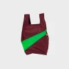 SUSAN BIJL Burgundy & Greenscreen SMALL< The New Shopping Bag