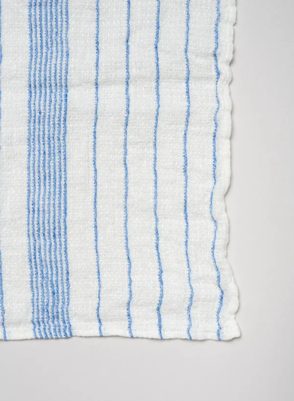 SUSAN BIJL Dish Towel Waffle In Blue Stripe< Keuken & Tafelaankleding | Textiel