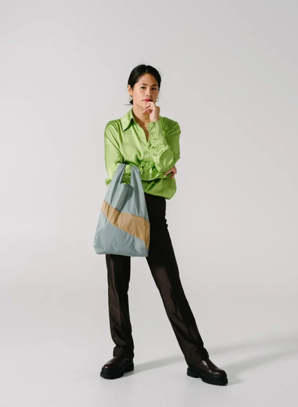 SUSAN BIJL Grey & Camel MEDIUM< The New Shopping Bag