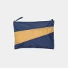 SUSAN BIJL Navy & Camel MEDIUM< The New Pouch