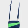 SUSAN BIJL Navy & Greenscreen SMALL< The New Bum Bag