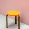 SUSAN BIJL Stool 60, Legs Walnut, Seat Orange< Meubels