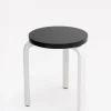 SUSAN BIJL Stool 60, Legs White, Seat Black< Meubels