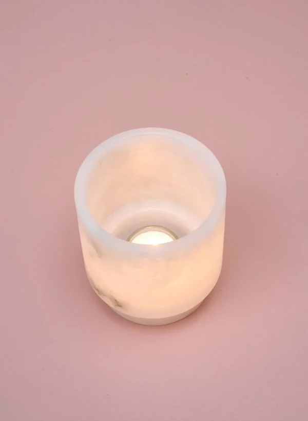 SUSAN BIJL Tlight Holder, White, MEDIUM< Kaarsenhouders