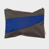 SUSAN BIJL Warm Grey & Electric Blue LARGE< The New Pouch